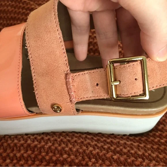 UGG Braelynn Leather Platform Sandals Size 7 - Picture 11 of 14